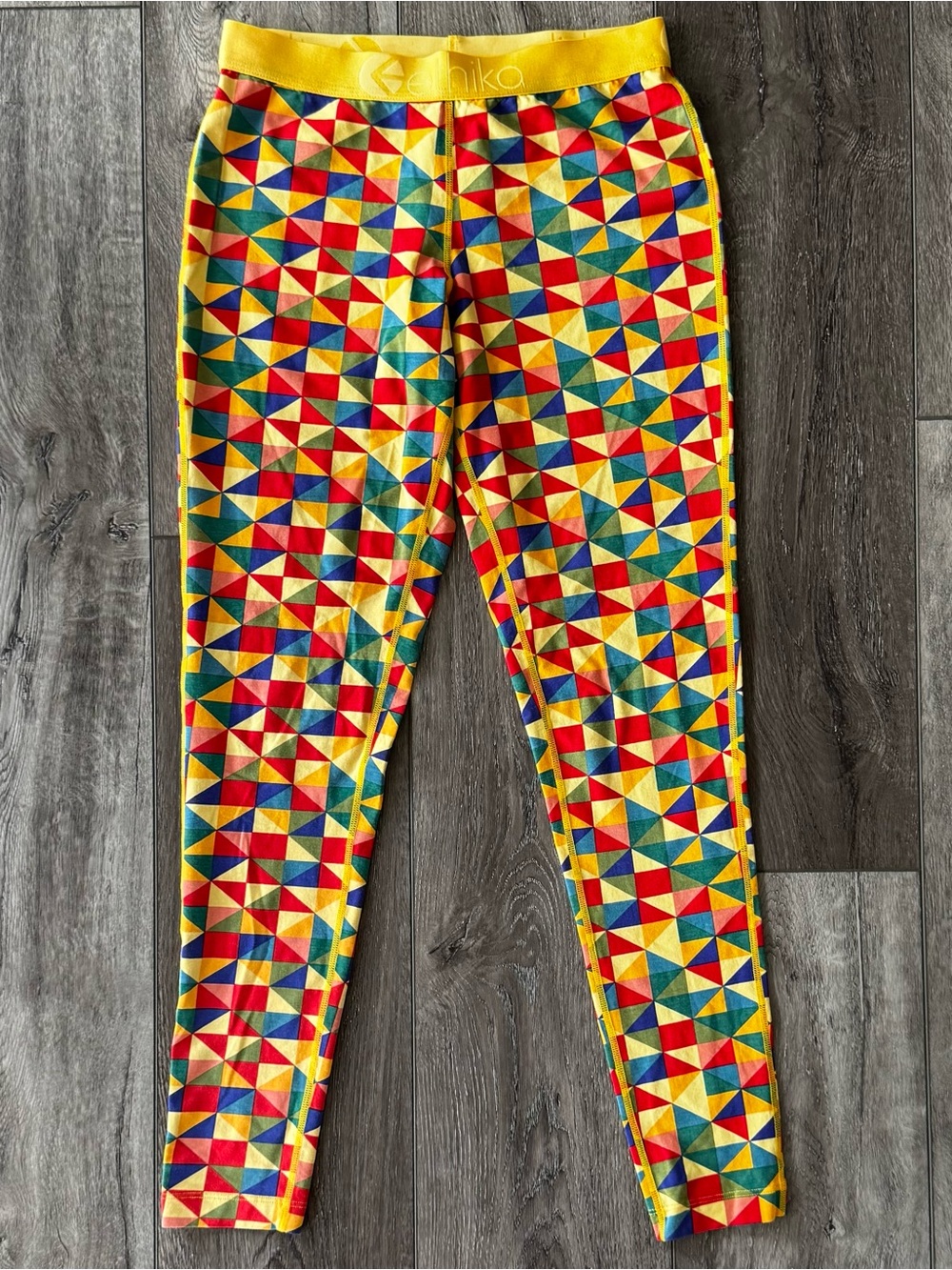 Ethika Women’s Tights SMALL Mid-Rise Full Length Stretch Multicolor Geometric